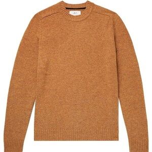 Mr Porter Classic Brown Crewneck Sweater with Ribbed Details